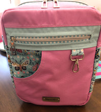 Load image into Gallery viewer, Mint Moth and pink Sling Backpack