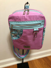Load image into Gallery viewer, Mint Moth and pink Sling Backpack
