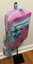 Load image into Gallery viewer, Mint Moth and pink Sling Backpack
