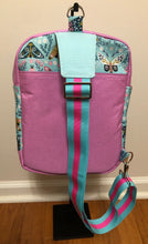 Load image into Gallery viewer, Mint Moth and pink Sling Backpack
